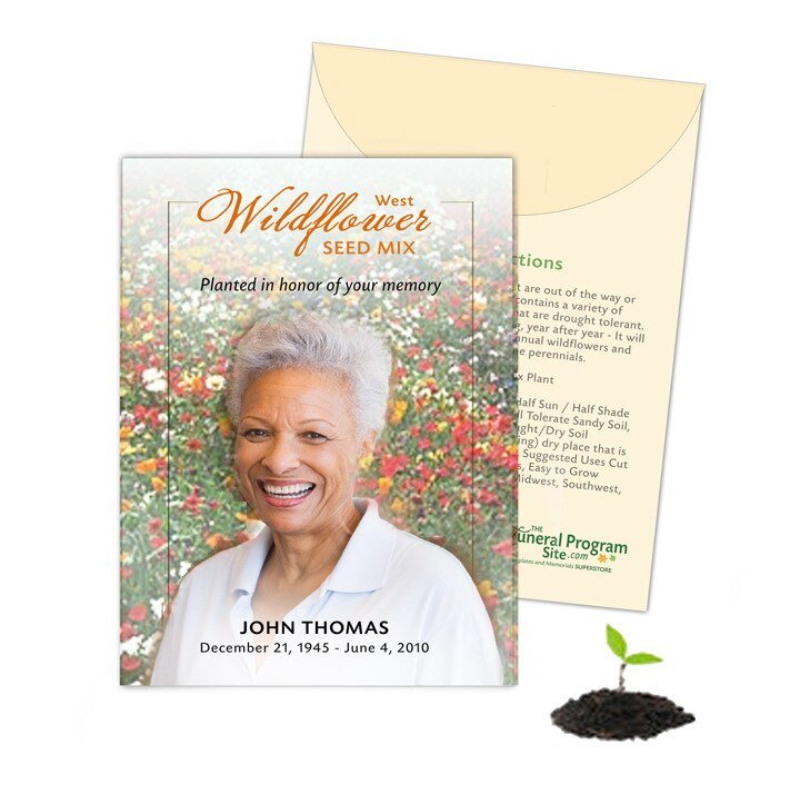 West Wildflower Custom Memorial Seed Packet (Pack of 10) - The Funeral Program Site