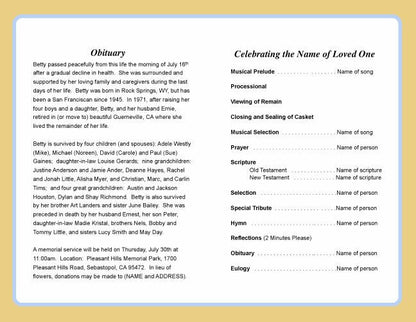 Wheat Funeral Program Template - The Funeral Program Site