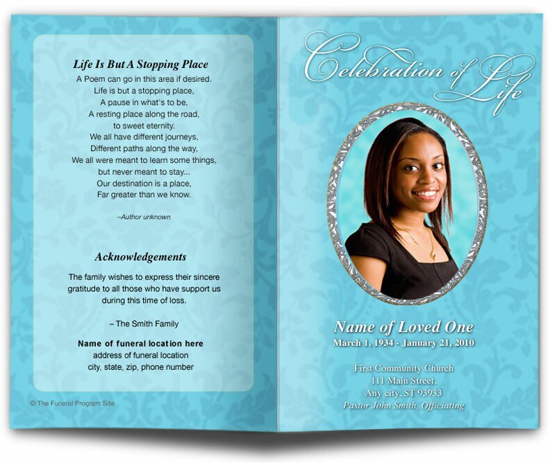 Whitney Funeral Program Template - The Funeral Program Site