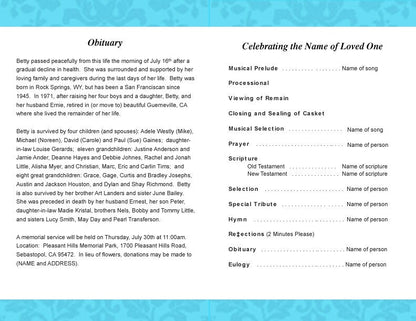 Whitney Funeral Program Template - The Funeral Program Site