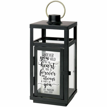 Whoever You Hold In Your Heart Black Lantern With LED Candle - The Funeral Program Site