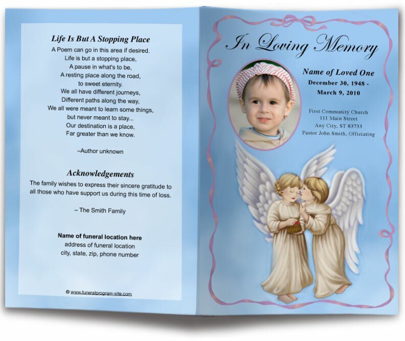 Wings Funeral Program Template - The Funeral Program Site