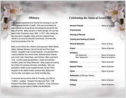 Winter Funeral Program Template - The Funeral Program Site