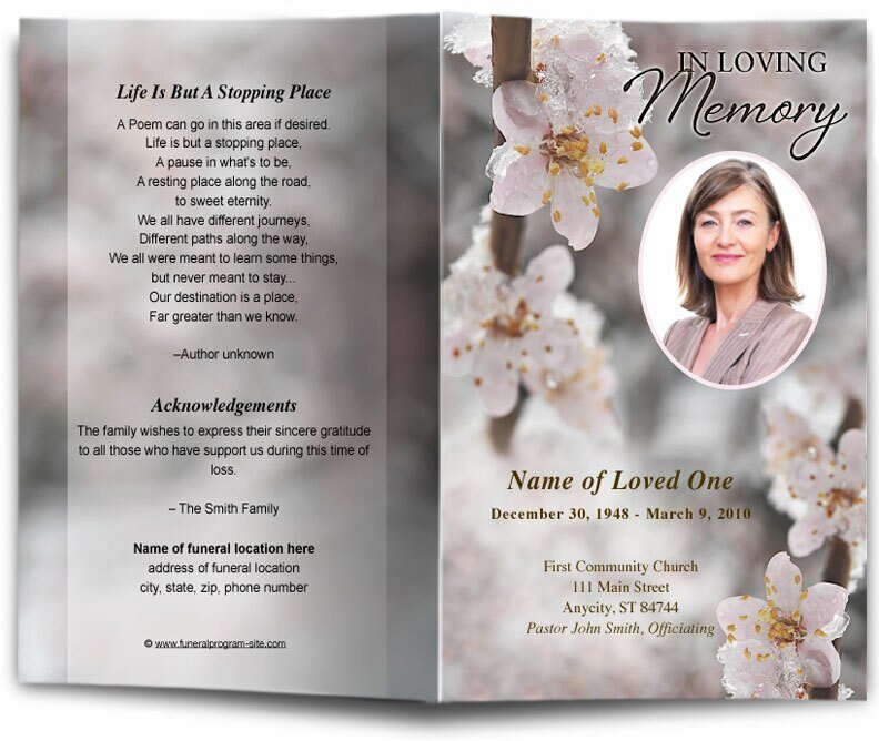 Winter Funeral Program Template - The Funeral Program Site