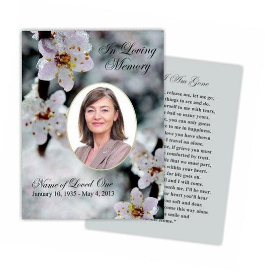 Winter Small Memorial Card Template - The Funeral Program Site