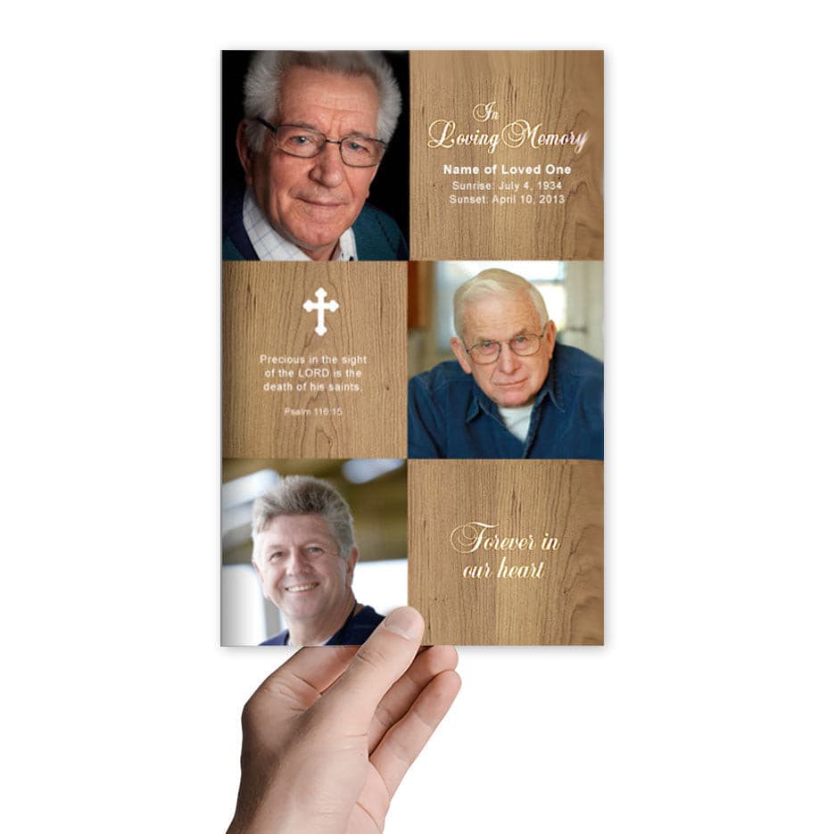 Wooden Funeral Program Template - The Funeral Program Site