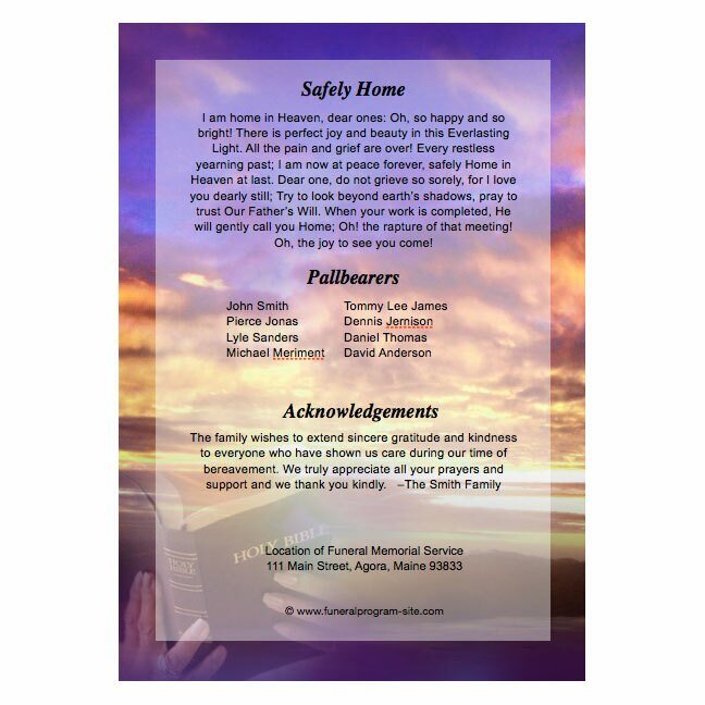 Worship 4 - Sided Graduated Funeral Program Template - The Funeral Program Site