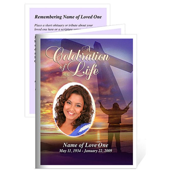 Worship Small Memorial Card Template - The Funeral Program Site