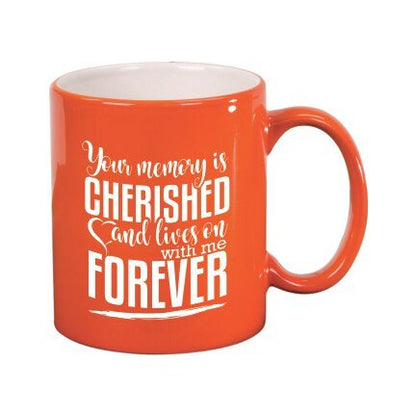 Your Memory is Cherished And Lives Ceramic Mug - The Funeral Program Site