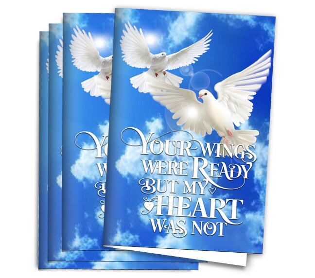 Your Wings Funeral Program Paper (Pack of 25) - The Funeral Program Site